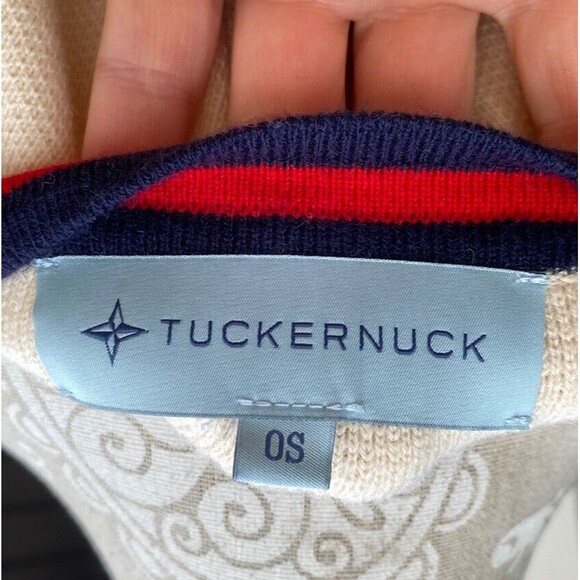 Tuckernuck Camden Sweater Poncho Cream One Size Cozy Preppy Lagenlook Pullover - Picture 11 of 13